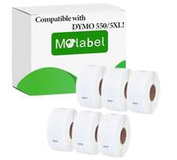 Étiquettes d'adresse de retour Molabel 6 Rouleaux pour Dymo S0722520 11352 25 x 54mm - Compatible avec les Imprimantes Dymo LabelWriter 550-500 Étiquettes par Rouleau