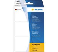 Étiquettes d'adresse HERMA 95 x 48 mm Leporello pliées blanc 250 étiquettes