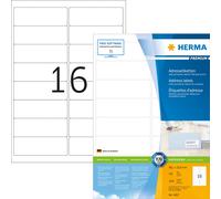 Étiquettes d'adresse Premium A4, blanches 99,1x33,8 mm papier mat 1600 pcs.