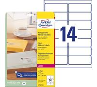 Etiquettes d'adresse transparentes AVERY Zweckform, 99,1 x 38,1mm