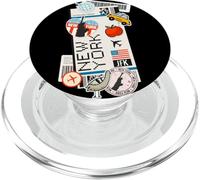 Étiquettes d'aéroport Carte d'embarquement de JFK, New York PopSockets PopGrip pour MagSafe