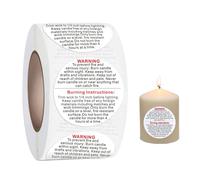 Étiquettes d'avertissement pour bougies - 500 autocollants, récipient pour pot de bougie de 3,8 cm, étiquettes de sécurité autocollantes, application facile pour pots de bougie, boîtes, conte