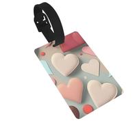 Étiquettes de bagage à motif d'amour. Durable et élégant, cet accessoire de voyage unisexe facilite l'identification de vos bagages.