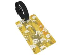 Étiquettes de bagage à motif floral jaune et blanc, idéales pour les sacs à dos de voyage, croisière, sac à dos