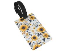 Étiquettes de bagage à motif floral tournesols jaune doré pour valises, idéales pour les sacs à dos de voyage et de croisière