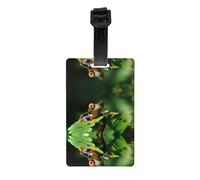Étiquettes de bagage à motif grenouille de la paix, fabriquées en PVC, peuvent être accrochées sur des valises et des boîtes à outils.