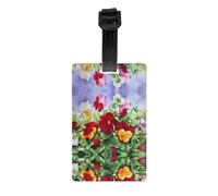 Étiquettes de bagage à motif Pansy Perfection, fabriquées en PVC, peuvent être accrochées sur des valises et des boîtes à outils.