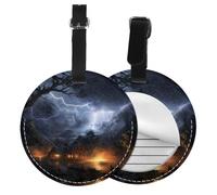 Étiquettes de bagage « A Night of Lightning and Thunder » pour valises - Étiquettes de voyage avec protection de la vie privée adaptées pour les croisières et les voyages en avion