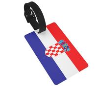 Étiquettes de bagage avec drapeau de la Croatie, idéales pour les sacs à dos de voyage et de croisière