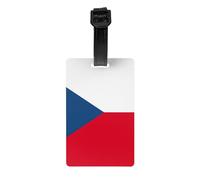 Étiquettes de bagage avec drapeau de la République tchèque pour valises, étiquettes d'identification durables, étiquettes de sac pour reconnaître facilement les sacs, essentiels de voyage, blanc, One