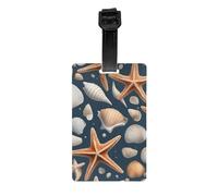 Étiquettes de bagage avec impression d'étoiles de mer et coquillages avec carte d'identité, étiquettes de valises pour sacs, bagages, accessoires de voyage