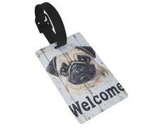 Étiquettes de bagage avec inscription « Welcome on Wood Board » - Idéal pour les sacs à dos de voyage et de croisière