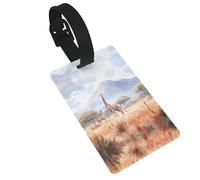 Étiquettes de bagage de voyage amusantes pour femmes et enfants, étiquettes de valise, étiquettes de bagage à dos de voyage, savane africaine girafe