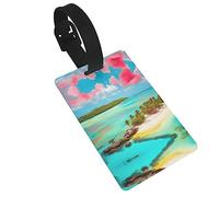 Étiquettes de bagage de voyage en avion de paysage des Caraïbes, protection de la vie privée, accessoires de bagages, étiquettes de voyage pour femmes et enfants, étiquettes de bagages