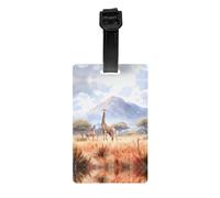 Étiquettes de bagage de voyage en forme de girafe africaine pour enfants, porte-documents, étiquettes de sac de sport, étiquettes de confidentialité pour sac de golf