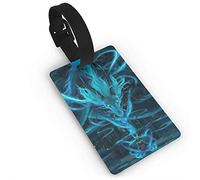 Étiquettes de bagage Dragon bleu pour valises, porte-cartes de visite, accessoires de voyage