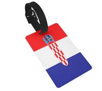 Étiquettes de bagage durables avec drapeau de la République de Croatie - Porte-étiquette de bagage de croisière, étiquettes de voyage pour bagages, faciles à identifier, matériau en PVC