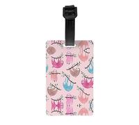 Étiquettes de bagage durables avec imprimé paresseux coquin pour valises/sacs de voyage, étiquettes de valise pour identifier facilement les bagages (taille unique)
