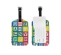 Étiquettes de bagage en forme de lettre Abc, étiquette de bagage en cuir pour valise de voyage, 1 pièce