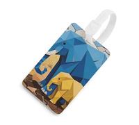 Étiquettes de bagage en TPU souple avec carte d'identité - Étiquette de valise éléphant de dessin animé pour valise, sac à dos et sac à dos 6,6 x 10,4 cm, blanc, taille unique, classique