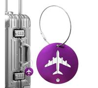 Étiquettes de bagage,Étiquettes de sacs - Étiquettes de voyage Ensembles ronds Tags - Étiquettes à double face en métal, étiquettes de voyage pour conception d'avion, étiquettes de valise, identificaz