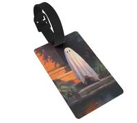 Étiquettes de bagage Ghost Standing On The Steps - Idéales pour les sacs à dos de voyage et de croisière