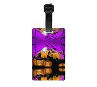 Étiquettes de bagage Halloween Hibou Citrouille Imprimée pour valise PVC Voyage Bagages Étiquette Nom Identifier Étiquettes pour Femmes Hommes
