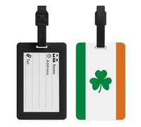 Étiquettes de bagage Happy Irish Holidays pour valises avec carte d'adresse - Étiquettes personnalisées pour sac d'identification de voyage, boucle durable renforcée, identificateur de nom unique en
