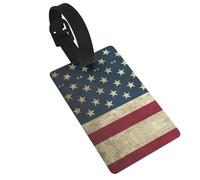 Étiquettes de bagage imprimées avec drapeau américain avec dragonne, étiquette d'identification pour valise, avion, essentiels de voyage