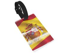 Étiquettes de bagage imprimées avec drapeau de l'Espagne avec dragonne, étiquette d'identification pour valise, avion essentiels de voyage