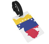 Étiquettes de bagage imprimées avec drapeau du Venezuela avec dragonne, étiquette d'identification pour valise, accessoires de voyage en avion