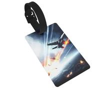 Étiquettes de bagage imprimées d'avion avec dragonne, étiquette d'identification pour valise, essentiels de voyage en avion