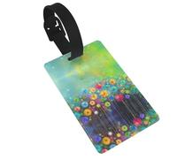 Étiquettes de bagage imprimées de style abstrait avec dragonne, étiquette d'identification pour valise, avion, essentiels de voyage