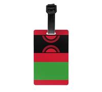 Étiquettes de bagage imprimées du drapeau du Malawi avec couverture de confidentialité arrière intégrale - Étiquettes d'identification en PVC durable pour valises, sacs à main et sacs à dos