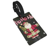 Étiquettes de bagage imprimées Merry Christmas avec dragonne, étiquette d'identification pour valise, avion essentiels de voyage
