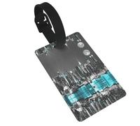 Étiquettes de bagage imprimées New York Paintings avec dragonne, étiquette d'identification pour valise, avion, essentiels de voyage