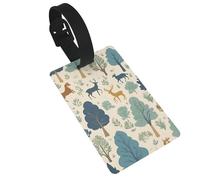 Étiquettes de bagage légères et amusantes pour valises, motif arbres et animaux, faciles à identifier