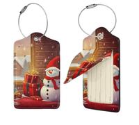 Étiquettes de bagage « Merry Christmas Day » pour valises, étiquettes de voyage en cuir synthétique avec dos intégral, carte d'identité, étiquettes personnalisées pour sacs, étiquettes de valise avec
