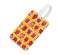 Étiquettes de bagage mignonnes à imprimé cerise pour valises | Étiquettes de voyage avec carte d'identité, TPU, étiquettes de valise personnalisées pour femmes et hommes, accessoires de voyage