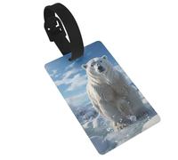 Étiquettes de bagage ours polaire pour bagages, sac à main, étiquettes avec carte d'identité pour bagages