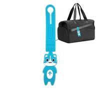 Étiquettes de bagage pour - Grand ruban d'identification de voyage en forme de chat de 12 cm - Porte-nom durable - Marqueur de valise en silicone - Accessoire mignon pour identification de