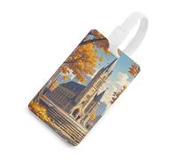 Étiquettes de bagage rétro tourisme avec carte d'identité, étiquettes de sac de voyage durables, étiquettes étanches pour valises, sacs à dos et étuis de voyage, style blanc