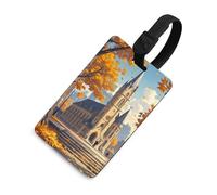 Étiquettes de bagage rétro tourisme avec carte d'identité, étiquettes de sac de voyage durables, étiquettes de nom imperméables pour valises, sacs à dos et étuis de voyage, style noir