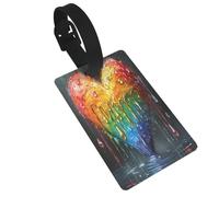 Étiquettes de bagage Tears of Love en PVC, faciles à identifier, avec dragonne amovible, parfaites pour les valises, les sacs.