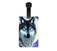 Étiquettes de bagage Wolf Under Moon, élégantes, imperméables et durables, pour que votre voyage soit sûr et ordonné.
