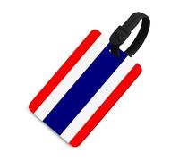 Étiquettes de bagages avec drapeau de la Thaïlande pour valise, sac à main, sac de voyage, identification des étiquettes de bagages de voyage avec carte nominative