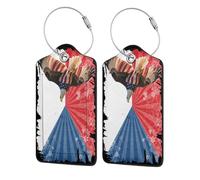 Étiquettes de bagages en cuir avec aigle américain et drapeau de la République tchèque, étiquettes de valise durables et étanches pour bagages de voyage, accessoires de voyage mignons