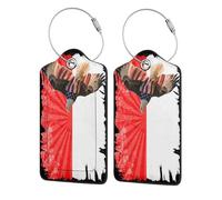 Étiquettes de bagages en cuir avec aigle américain et drapeau indonésien, étiquettes de valise durables et étanches pour bagages de voyage, accessoires de voyage mignons