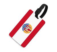Étiquettes de bagages en TPU souple avec drapeau de la Polynésie française et carte d'identité