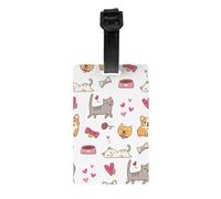 Étiquettes de bagages, étiquette nominative en PVC, identification de valise de voyage, étiquettes d'identification, étiquette de bagage,Chien et chat Kawaii